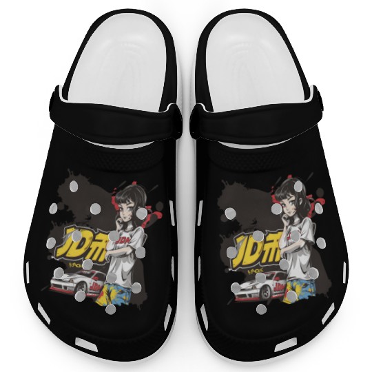 Cute Anime Girl JDM Car Street Racer Clogs