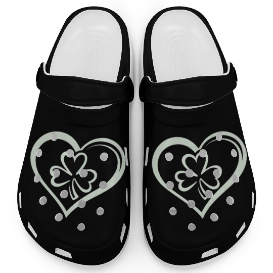 Saint Patrick's Day Funny Shamrock Heart Irish Clogs