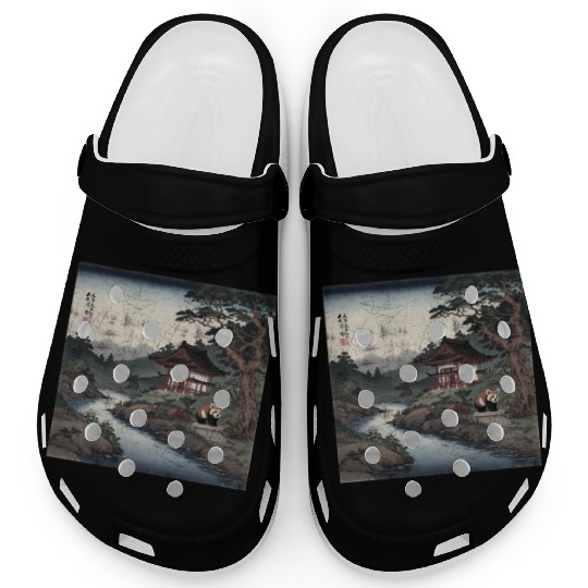 Red Panda Song Dynasty landscape art Kawaii Red Pa Clogs