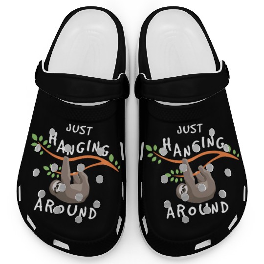 Slothy Just Hanging Around Slow Sloth Clogs
