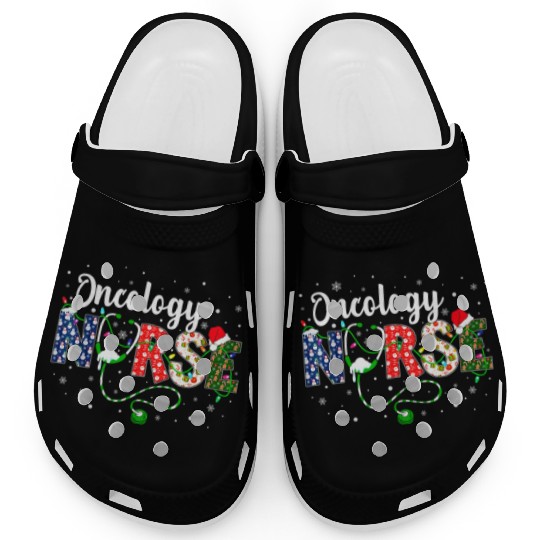 Oncology Nurse Xmas Santa Hat Nurse Christmas Clogs