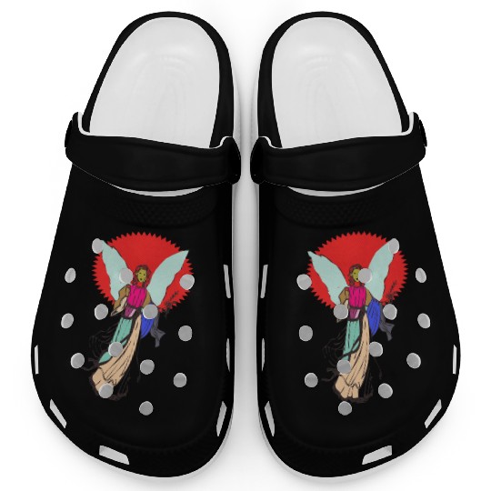 Beautiful angel holding a bible Clogs