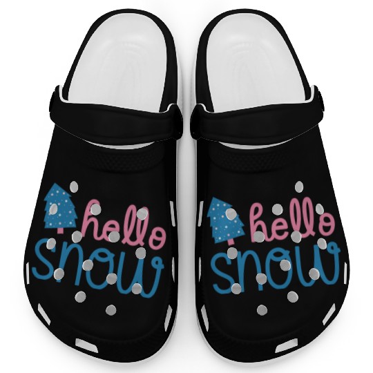 Winter Season Blue and Pink Clogs