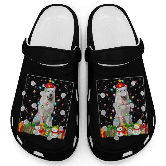 Great Pyrenees Dog Christmas Lights Clogs