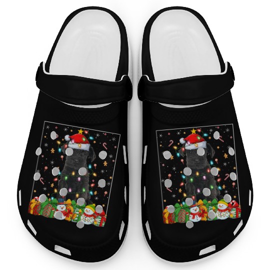 Miniature Schnauzer Dog Christmas Lights Clogs