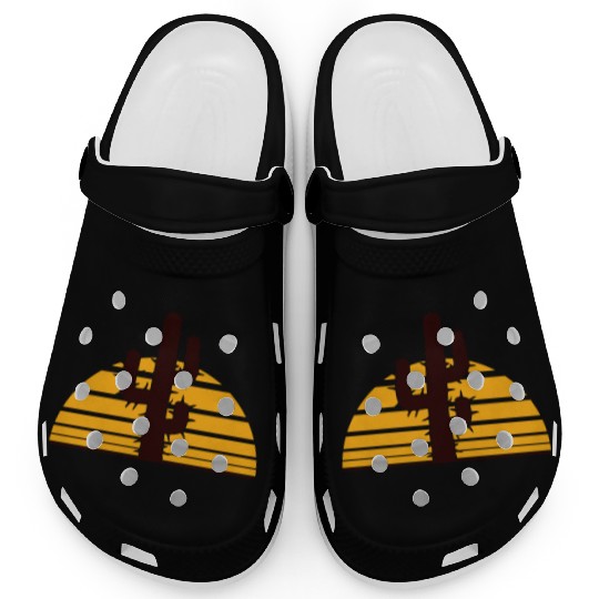 Prickly Cactus Sunset Shadow Cool Sun Night Desert Clogs