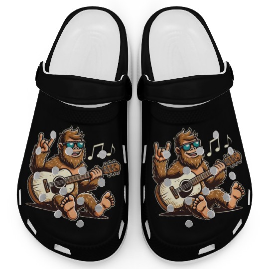Funny Bigfoot Sasquatch Singing Guitar Playing Clogs