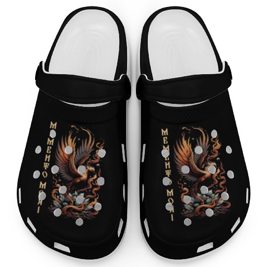 Memento Mori Phoenix Rebirth Fire Art Design Clogs