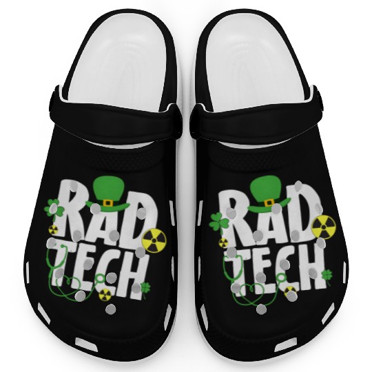 Rad Tech St Patricks day Shamrock radiation Clogs