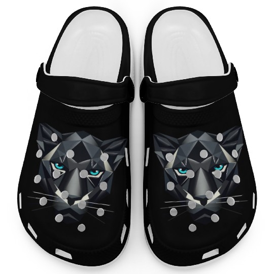 Geometric Black Panther - Power and Elegance Clogs