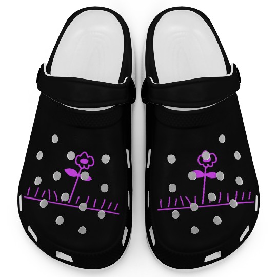 Pink Meadow Flower Spring Summer Grass Flowers Fun Clogs