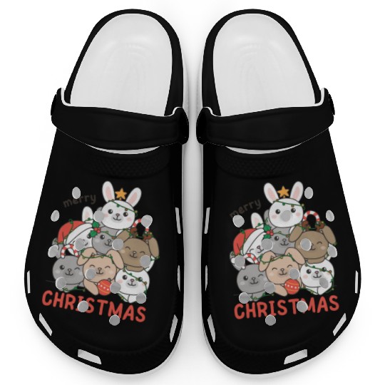 Bunny Christmas Tree Merry Christmas Clogs