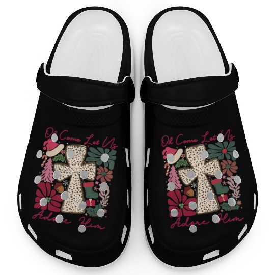 Oh Come Let Us Adore Him Funny Chrismas Jesus Clogs
