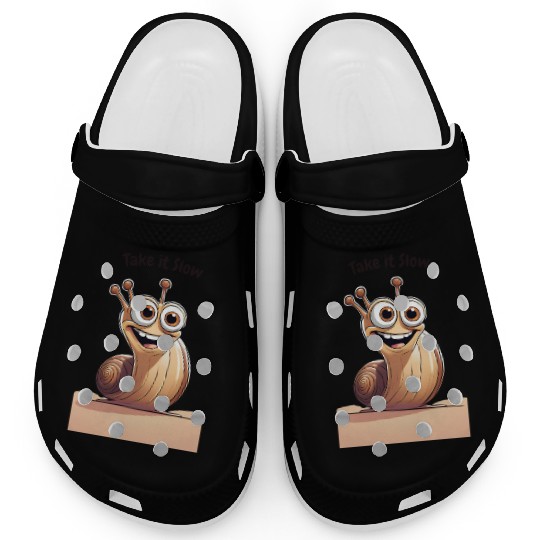 Happy Snail Motivational Art Clogs