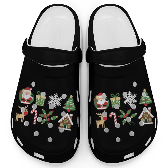Christmas Icons Santa Tree Reindeer Festive Family Clogs