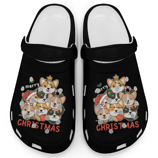 Corgi Christmas Tree Merry Christmas Clogs