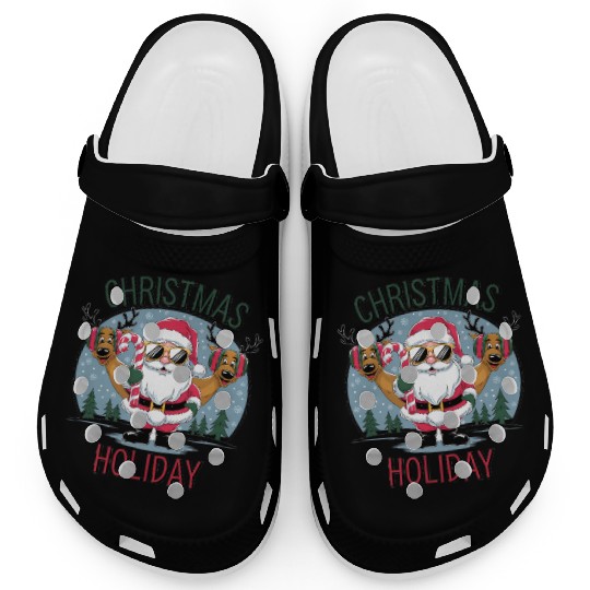 Cute Santa and Reindeer – Christmas Holiday Cheer Clogs