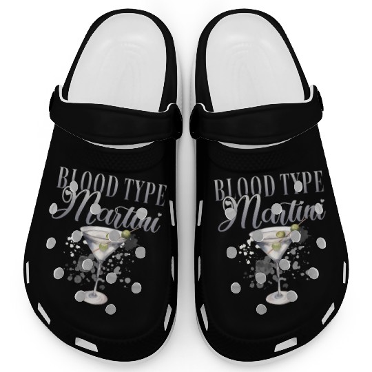 Blood Type Martini Cocktail Bartender Clogs