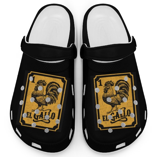 Vintage retro El Gallo Mexican Lottery Card of fan Clogs