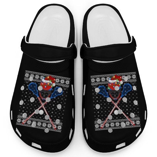 Lacrosse Player Ugly Christmas Clogs