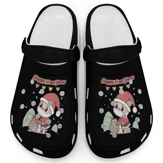 Chibi Santa Happy New Year Celebration Clogs