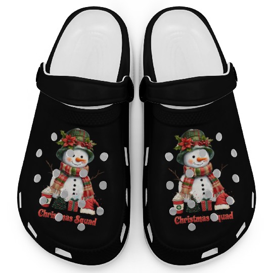 Snowman Christmas Family Gathering Clogs