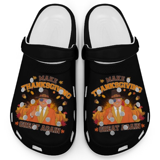 Make Thanksgiving Great Again Autumn Fall Leaves Clogs