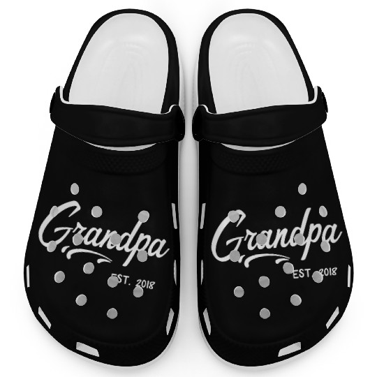 Grandparents Grandpa Established 2018 Grandfather Clogs