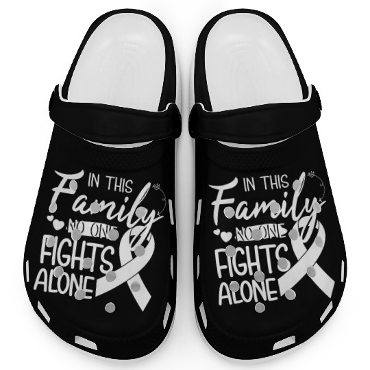 No one fights alone Lung Cancer Awareness Month Clogs
