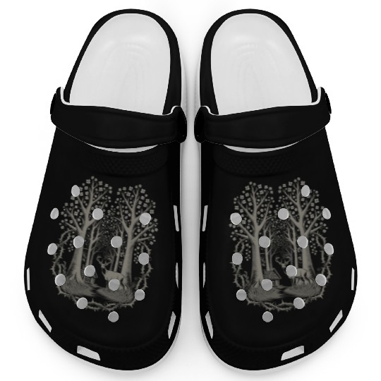 enchanting Forest Dark Cottagecore Scene Clogs