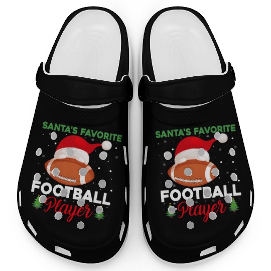 Santa's Favorite Football Player Christmas Tree Clogs