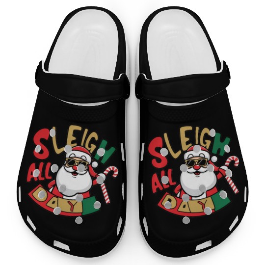 Sleigh All Day Christmas Design Clogs