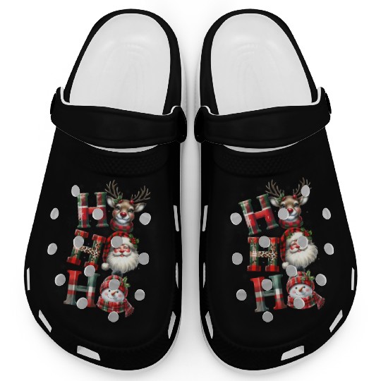 Ho Ho Ho Reindeer Santa Snowman Clogs