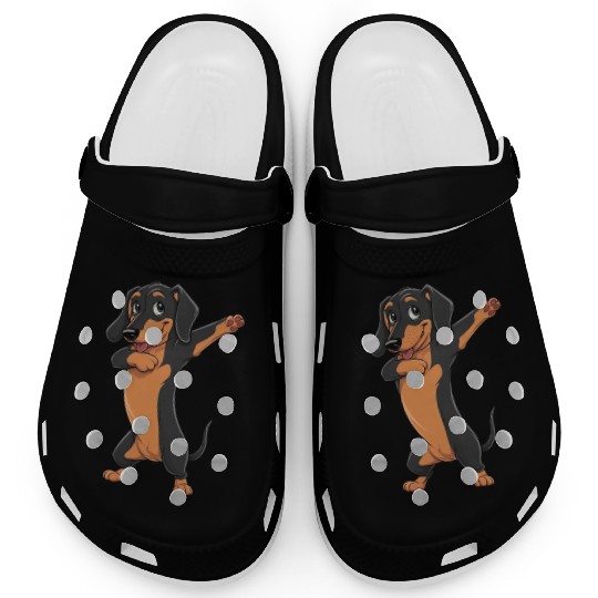 Dabbing dance post Dachshund dog lovers pet love Clogs