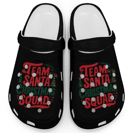 Team Santa Christmas Squad Festive Holiday party Clogs