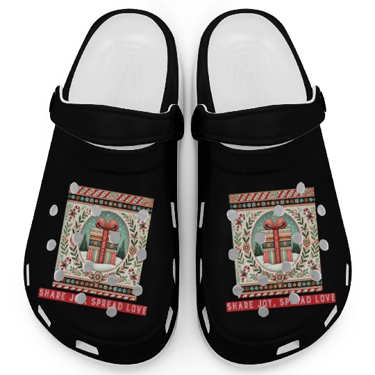 Gift Season, Share Joy, Spread Love Holiday Design Clogs