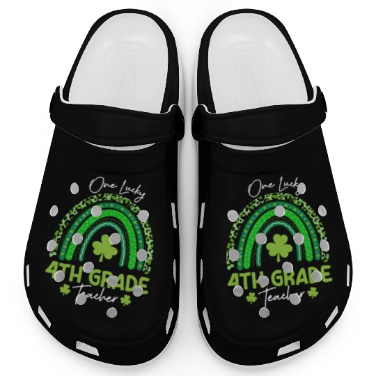 One Lucky 4th Grade Teacher St Patrick's day Clogs