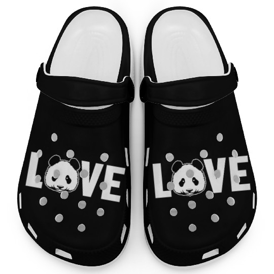 Panda Love Panda Bear Ailuropoda Melanoleuca Clogs