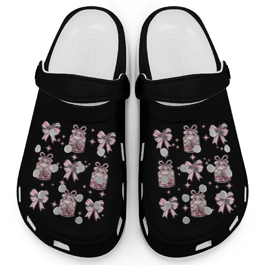 Christmas Coquette Bow, Merry Christmas Clogs