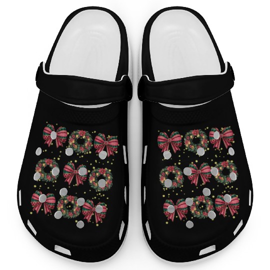 Christmas wreath, Christmas Coquette Bow Clogs