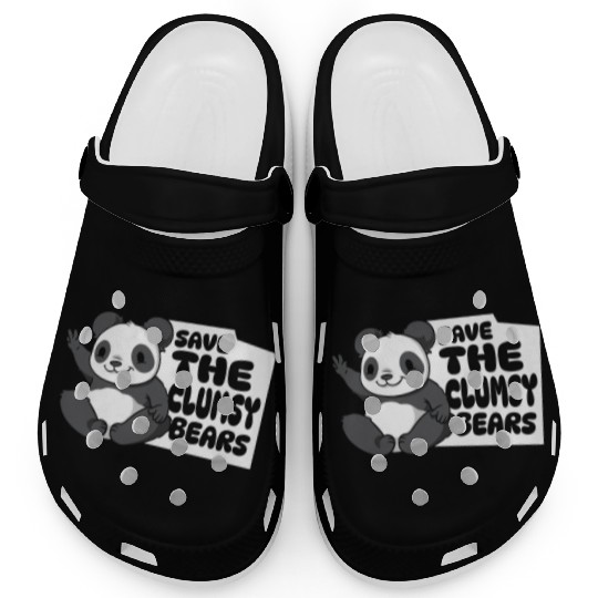 Save The Clumsy Bears Panda Bear Friend Lover Clogs