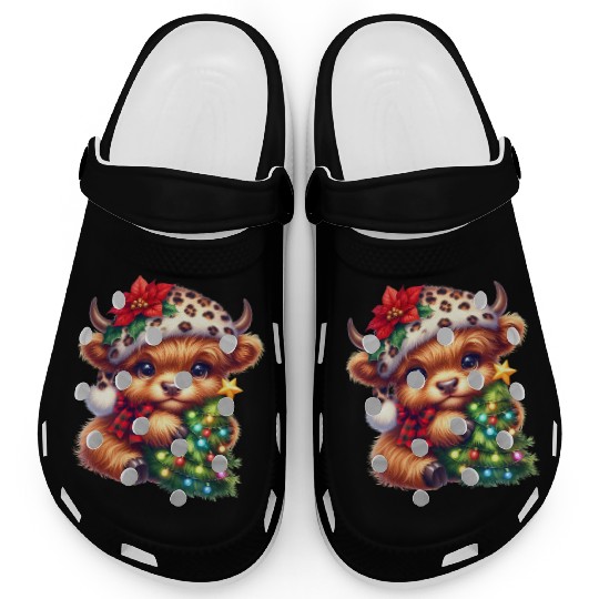 Christmas Merry Christmas For Gift Highland Cow Clogs