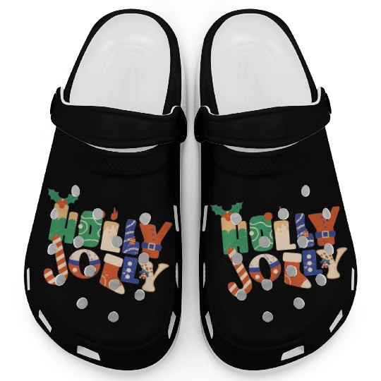 Playful Textured Holly Jolly Clogs