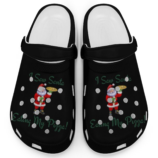 Funny Christmas Pizza Design Clogs