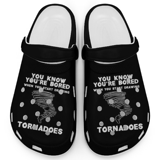 Funny science humor nerd geek tornado Clogs