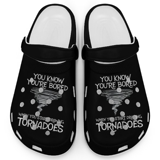 Funny science humor nerd geek tornado Clogs