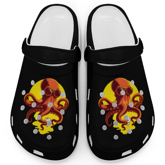 Orange Smart Octopus Clogs