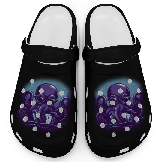 Blue Smart Octopus Clogs