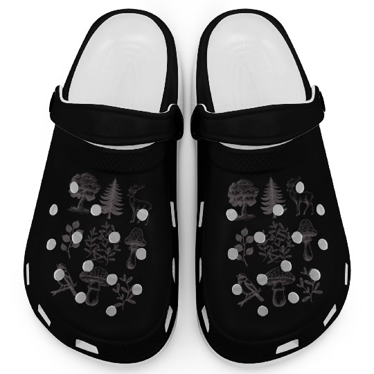 Forest Theme - Trees, Deer, Mushrooms, Bird, Plant Clogs