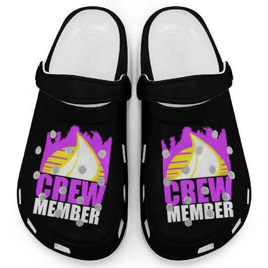 Crew Member Sailing Sun Sunset Logo Crew Member Clogs